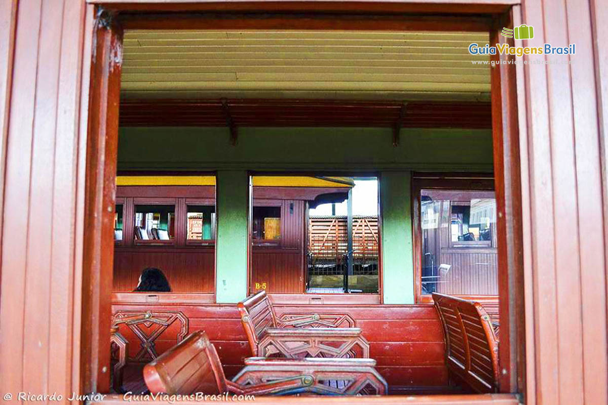 Foto vagão do trem do passeio de trem São João Del Rei e Tiradentes.