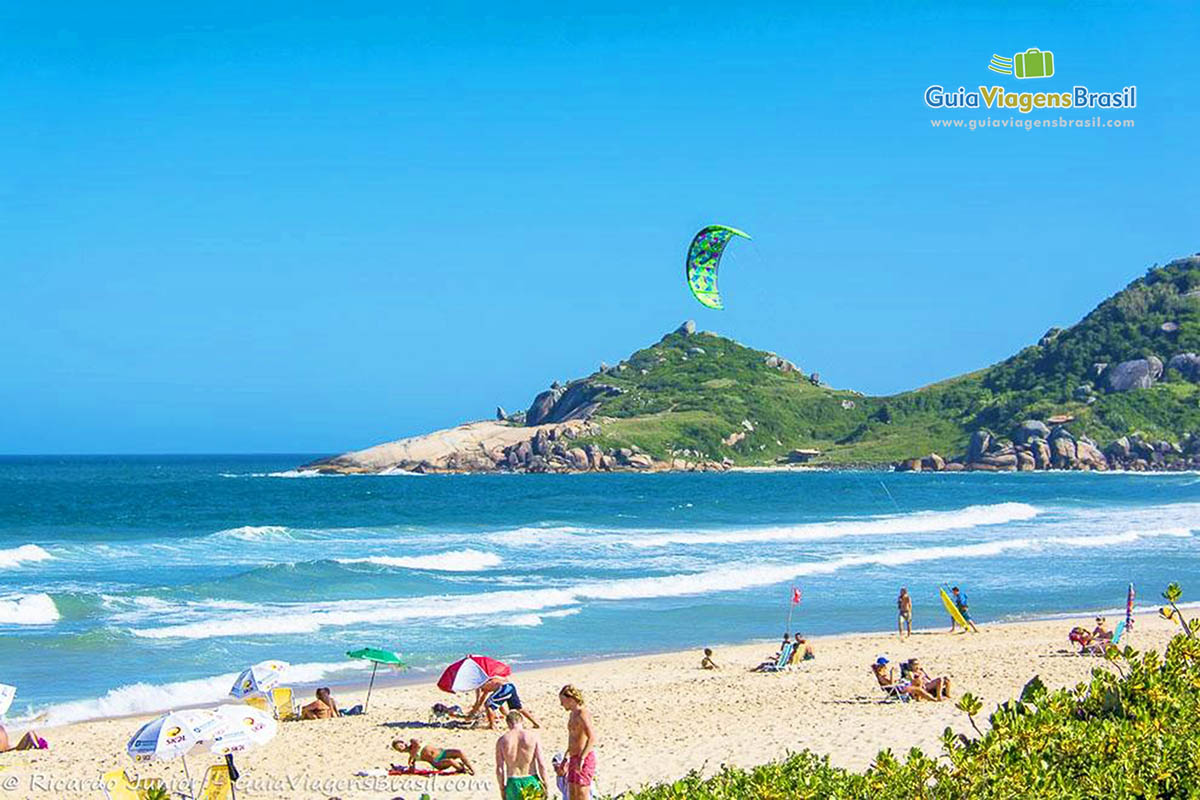 Foto kitesurf na Praia Mole, Florianópolis, SC.