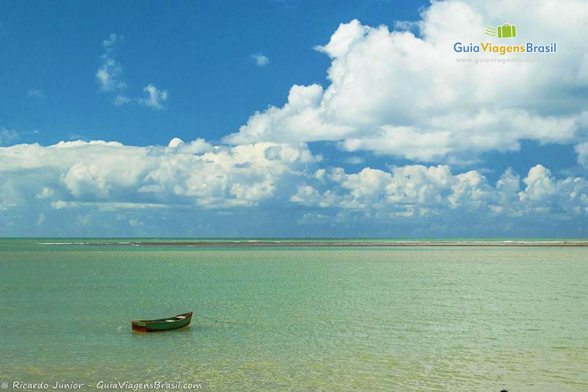 Imagem de uma barco pescador no mar.