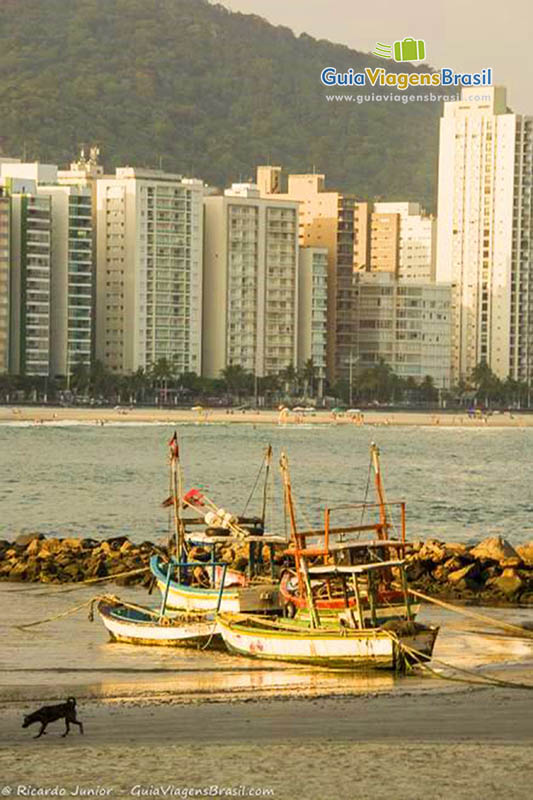 Imagem de barco de pescador na Praia Astúrias.