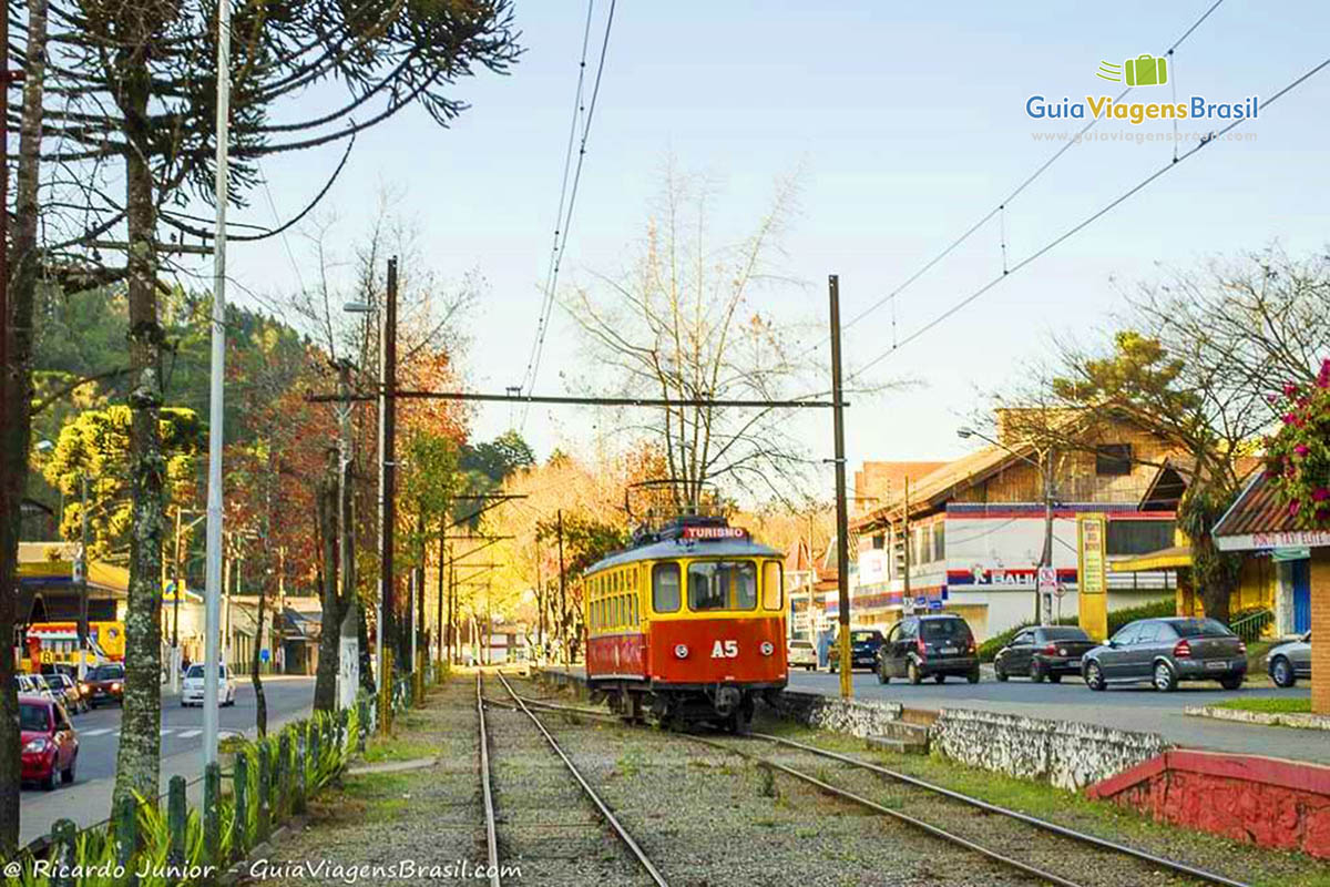 Imagem do trem que atravessa a cidade de Campos de Jordão.