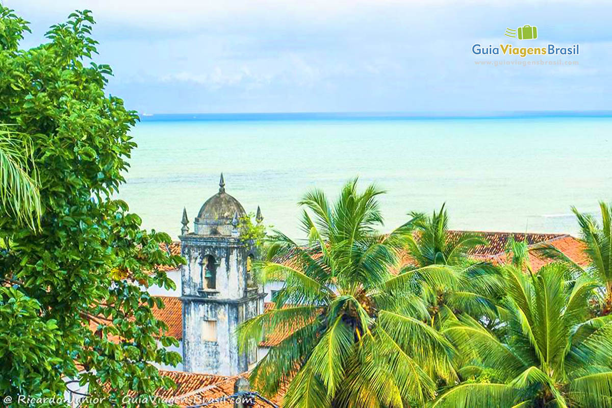 Imagem aérea de Olinda, em Pernambuco.