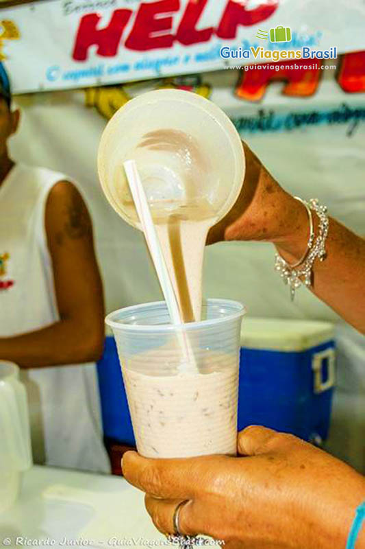 Imagem das deliciosas batidas que são oferecidas aos visitantes.