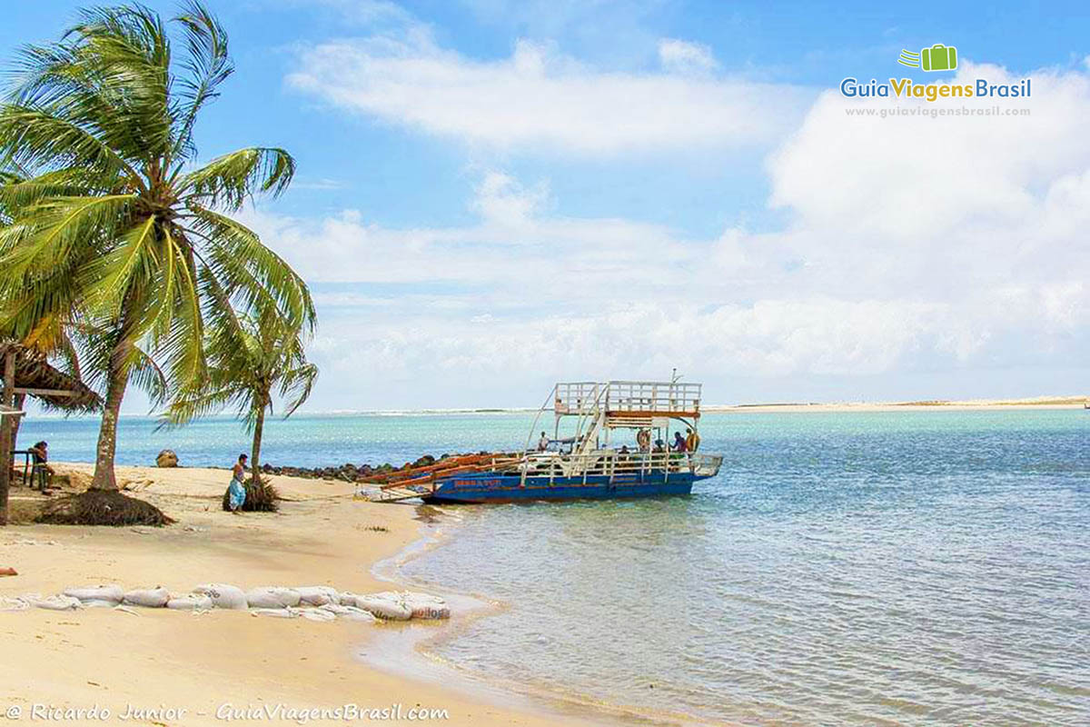 Imagem de barco de passeio na praia.