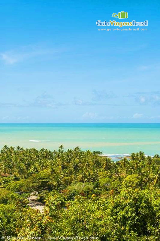 Imagem do verde maravilhoso do mar da Praia de Araçaípe.