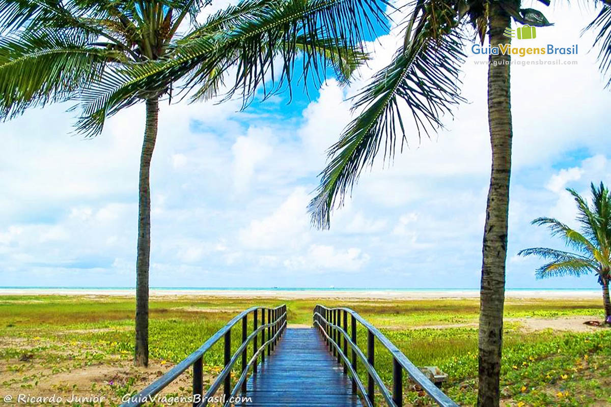 Imagem da ponte de chegada na Praia de Atalaia.