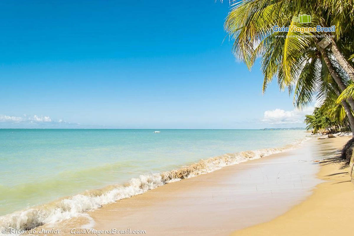 Imagem das águas claras da Praia da Barra Grande em Maragogi.