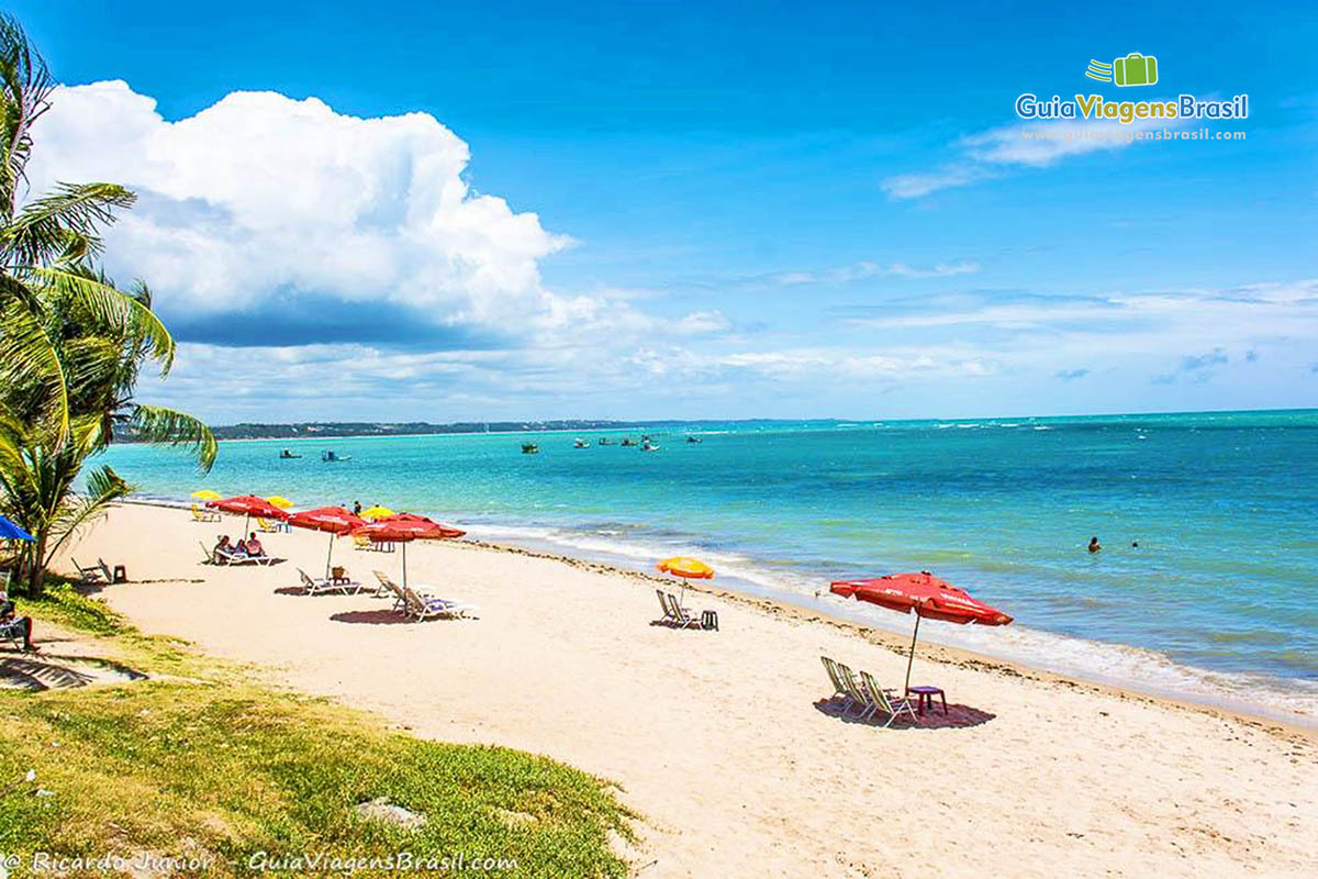 Imagem da Praia de Ponta Verde, visão para relaxar e curtir as belezas naturais, em Maceió, Alagoas, Brasil.