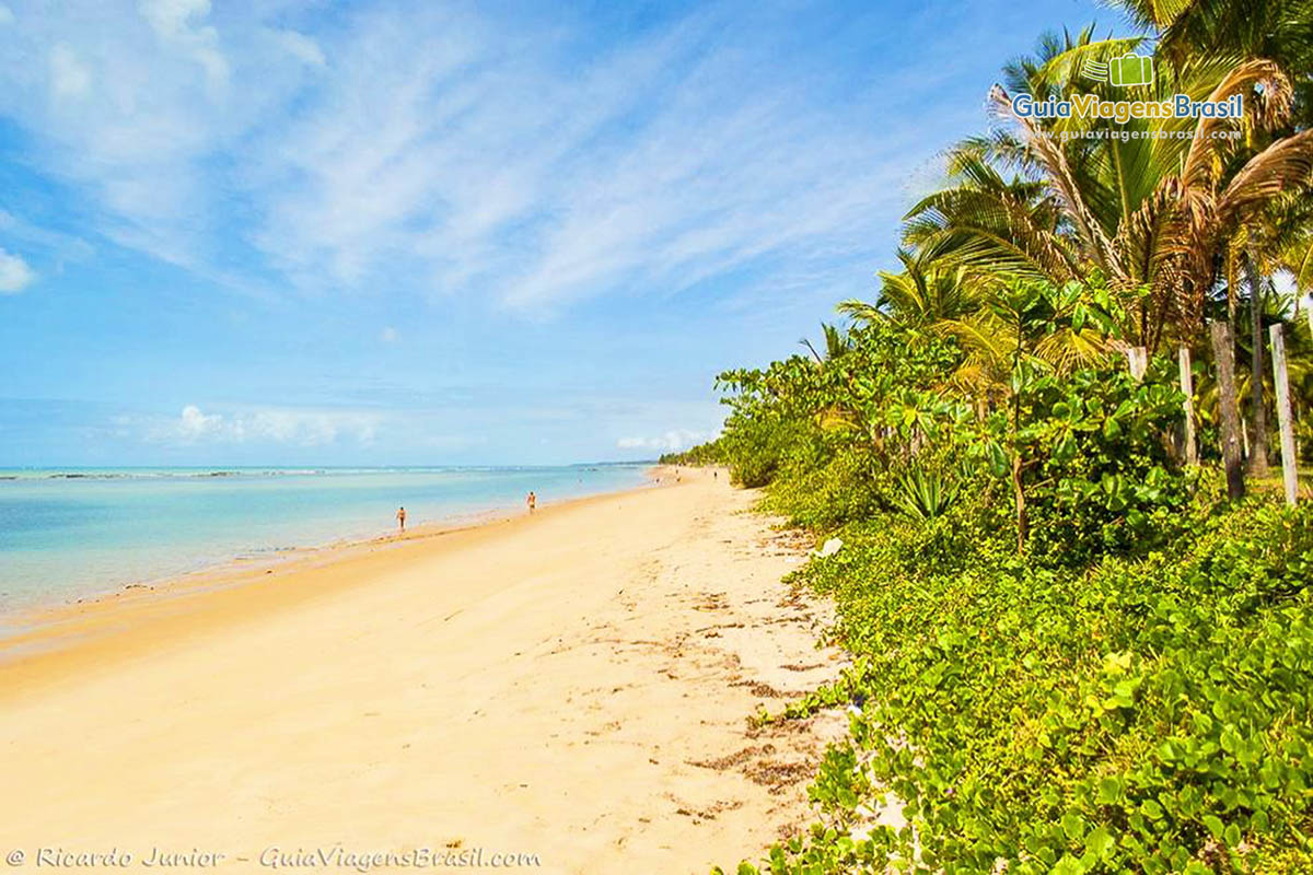 Imagem da calma Praia do Mucugê.