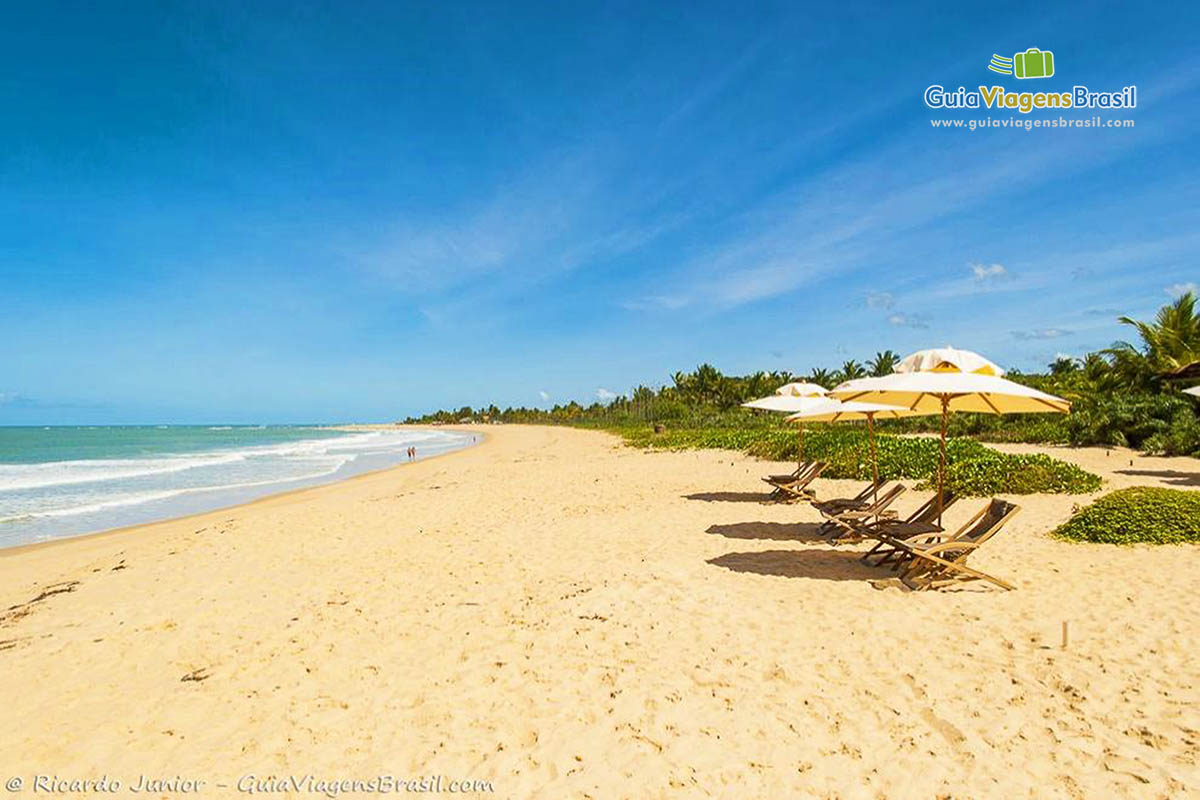 Imagem da linda Praia dos Nativos com o mar um pouco mais agitado.