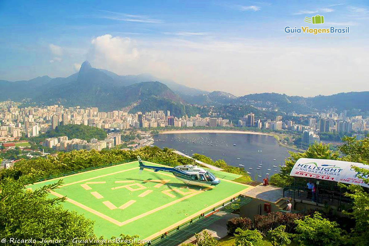 Imagem do heliponto do Pão de Açúcar.