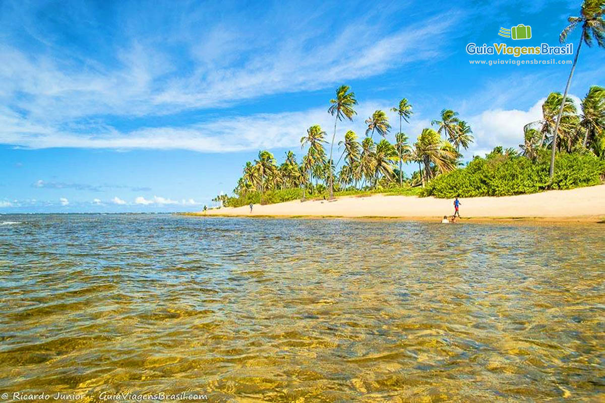 Imagem das piscinas naturais de Papa-Gente, na Praia do Forte.