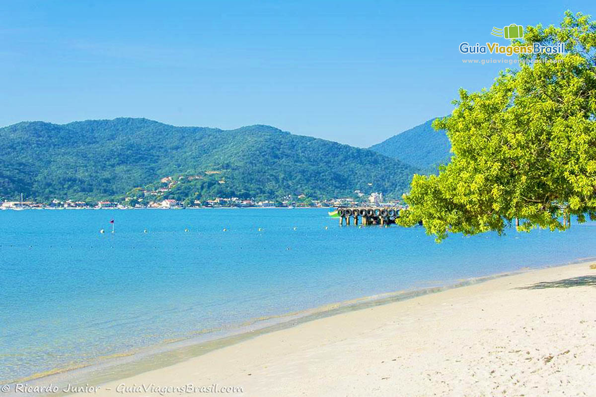 Imagem do mar azul e encantador da Ilha Porto Belo.