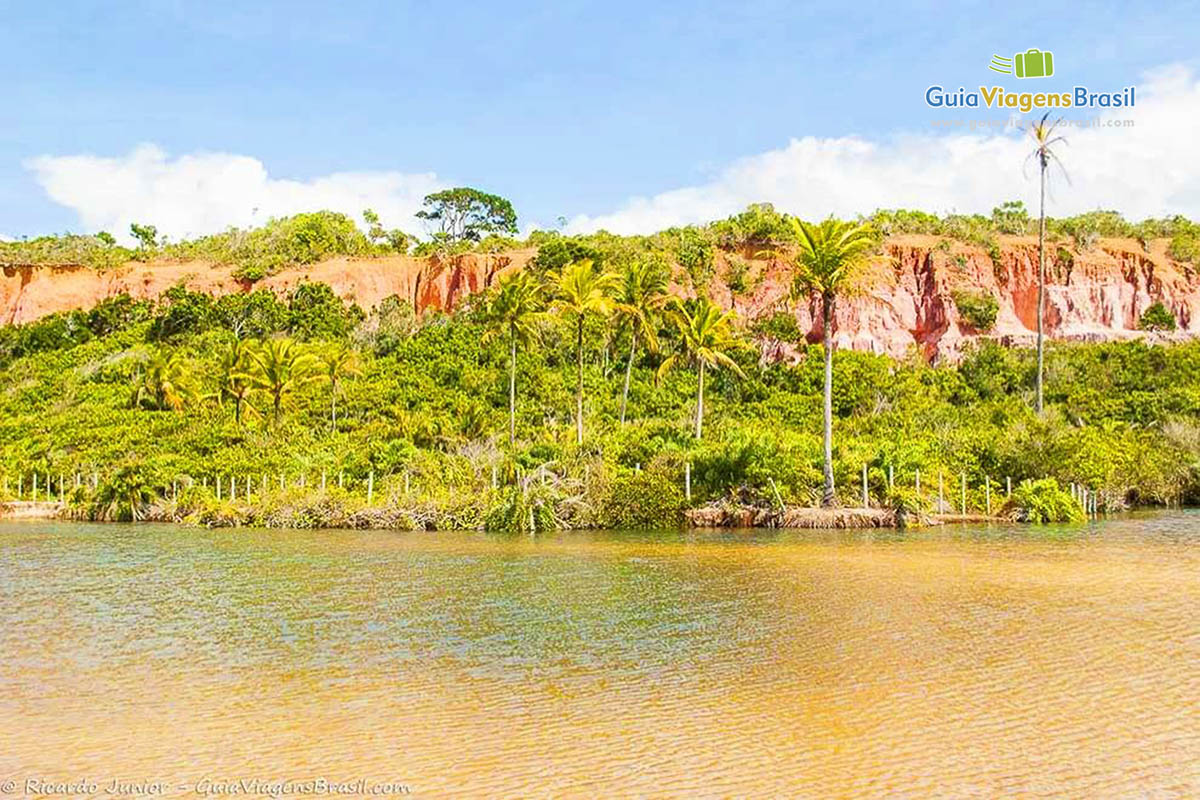 Imagem das águas cristalinas da piscina natural.