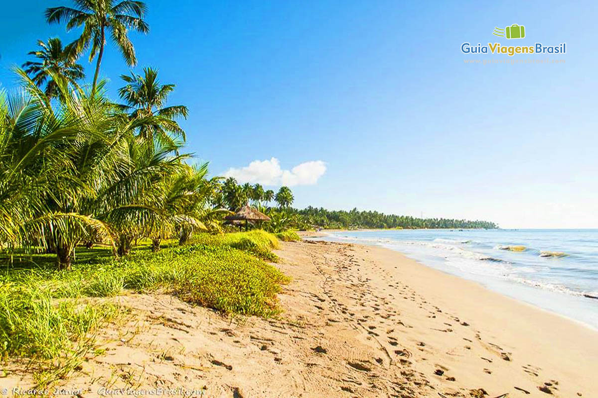 Imagem das areias fofas e mar calmo, lindo recifes.