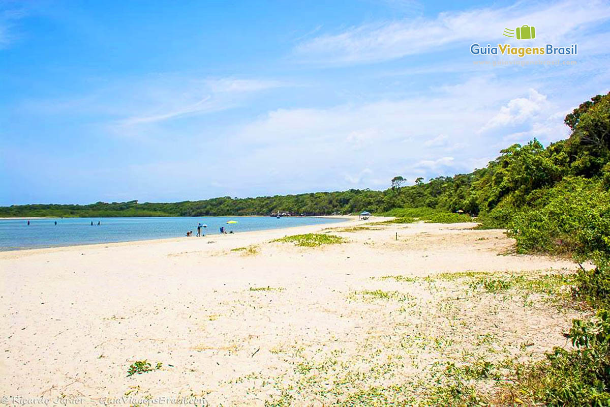 Imagem da praia totalmente preservada em Bertioga.