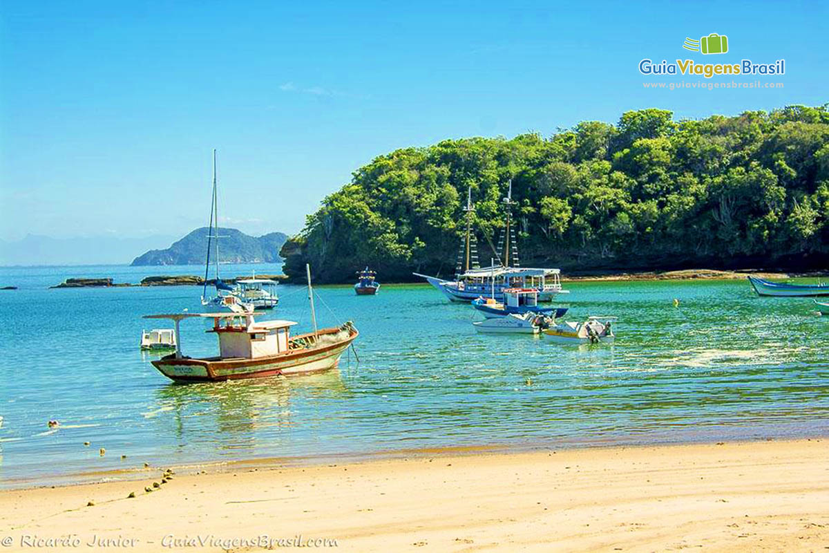 Imagem de taxis marítimos e barcos no mar.