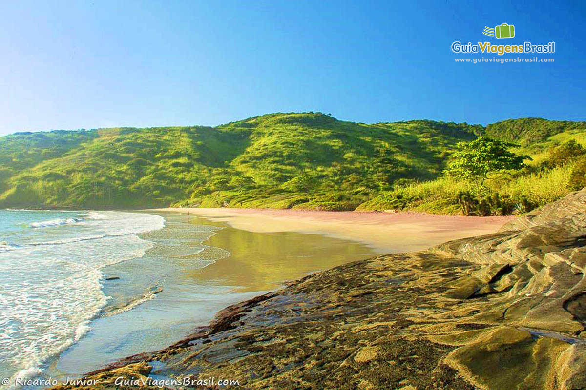 Imagem de toda extensão da Praia Brava.