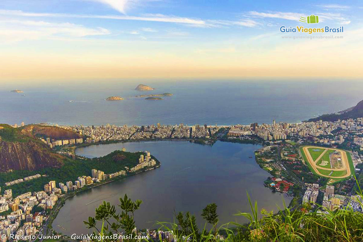 Imagem da vista encantadora do Cristo Redentor.